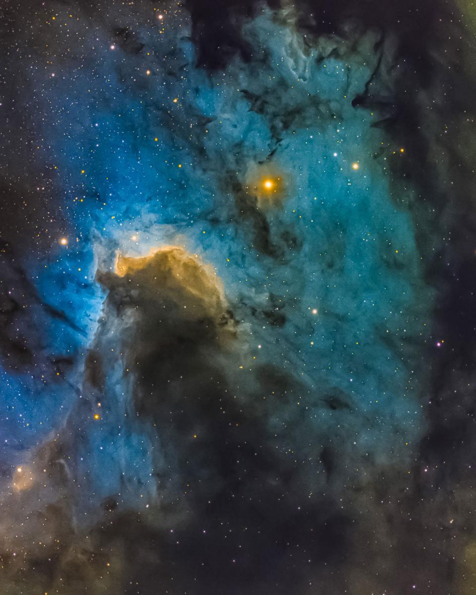 The Cave Nebula in Hydrogen, Oxygen, and Sulfur