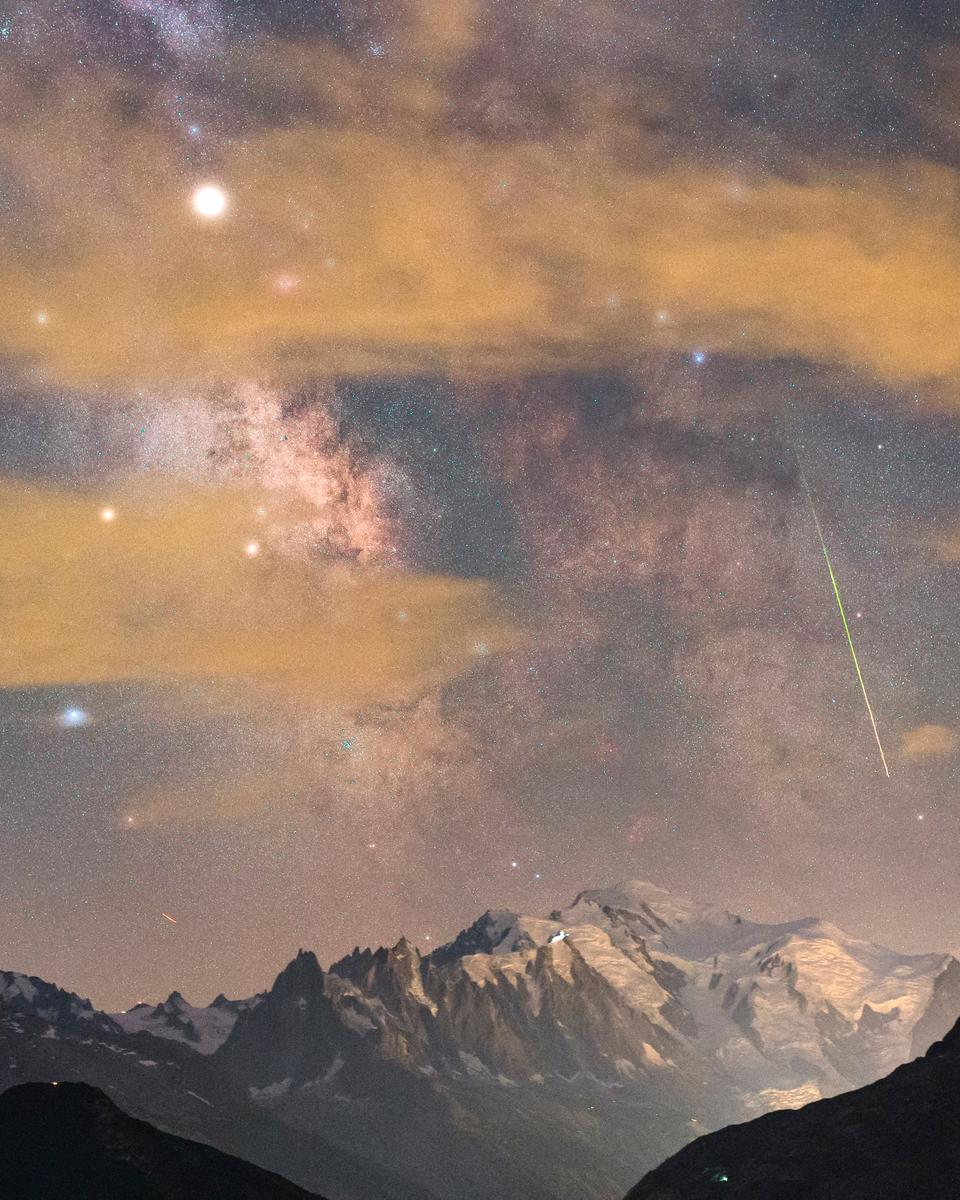 Mont Blanc, Meteor, and Milky Way