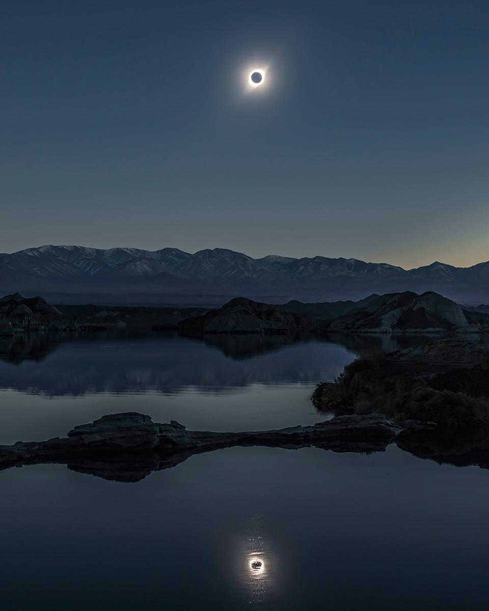 A Total Solar Eclipse Reflected