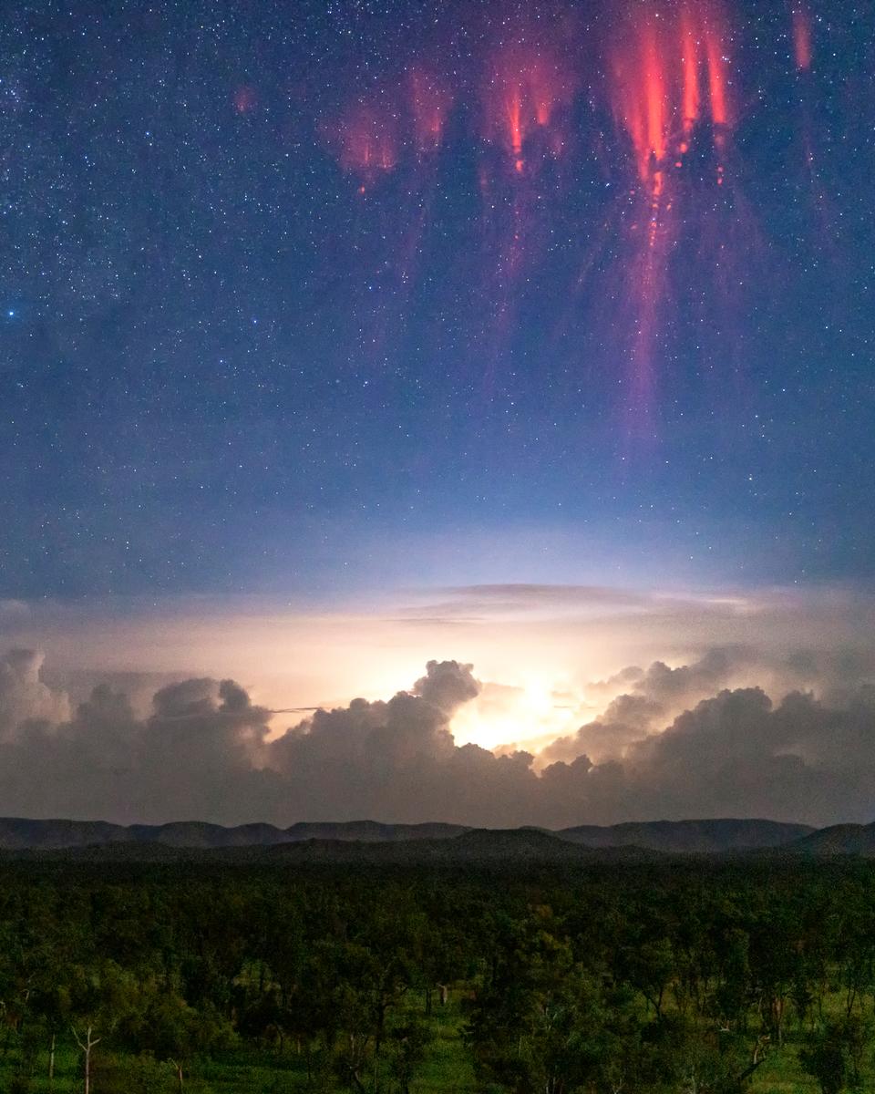 Red Sprite Lightning over Kununurra