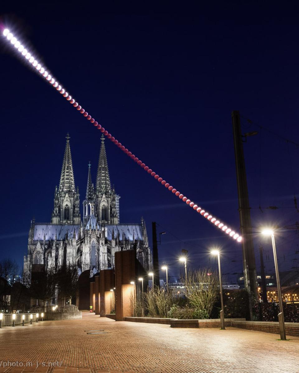 Lunar Eclipse over Cologne Cathedral