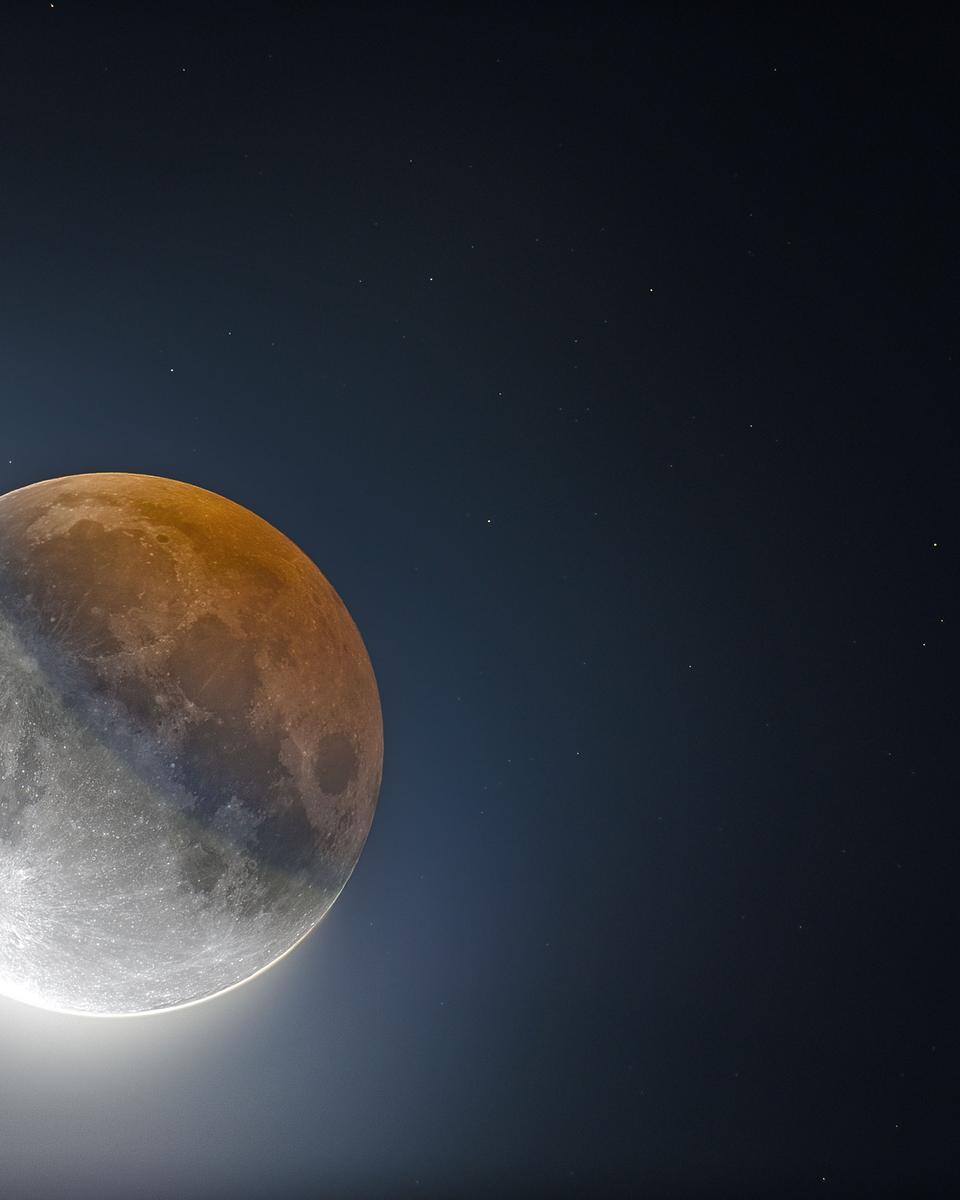 HDR: Earth's Circular Shadow on the Moon