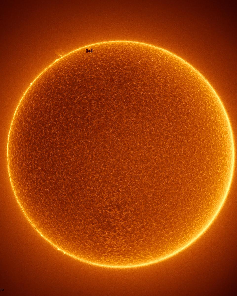 The Space Station Crosses a Spotless Sun