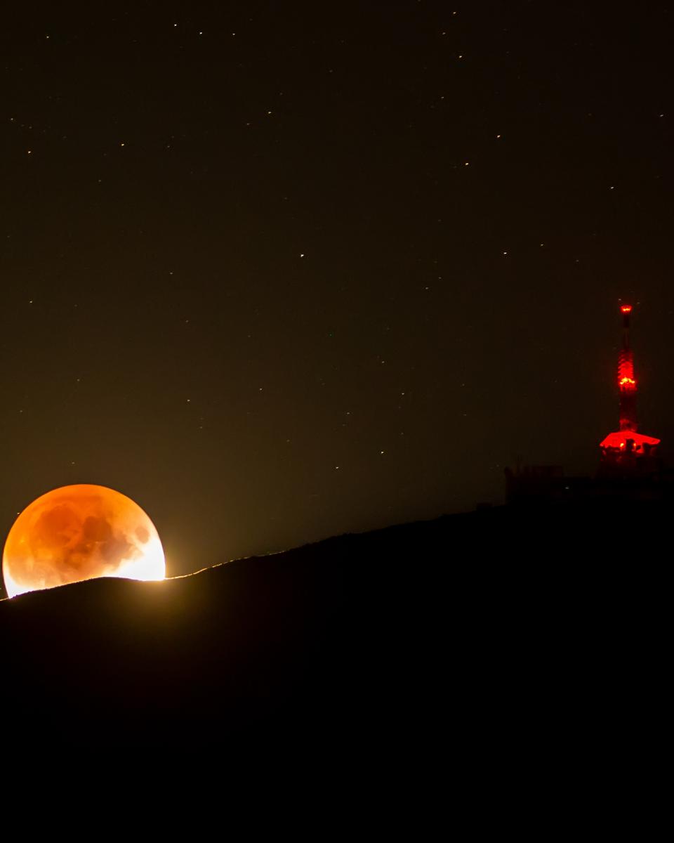 Shadowed Moon and Mountain