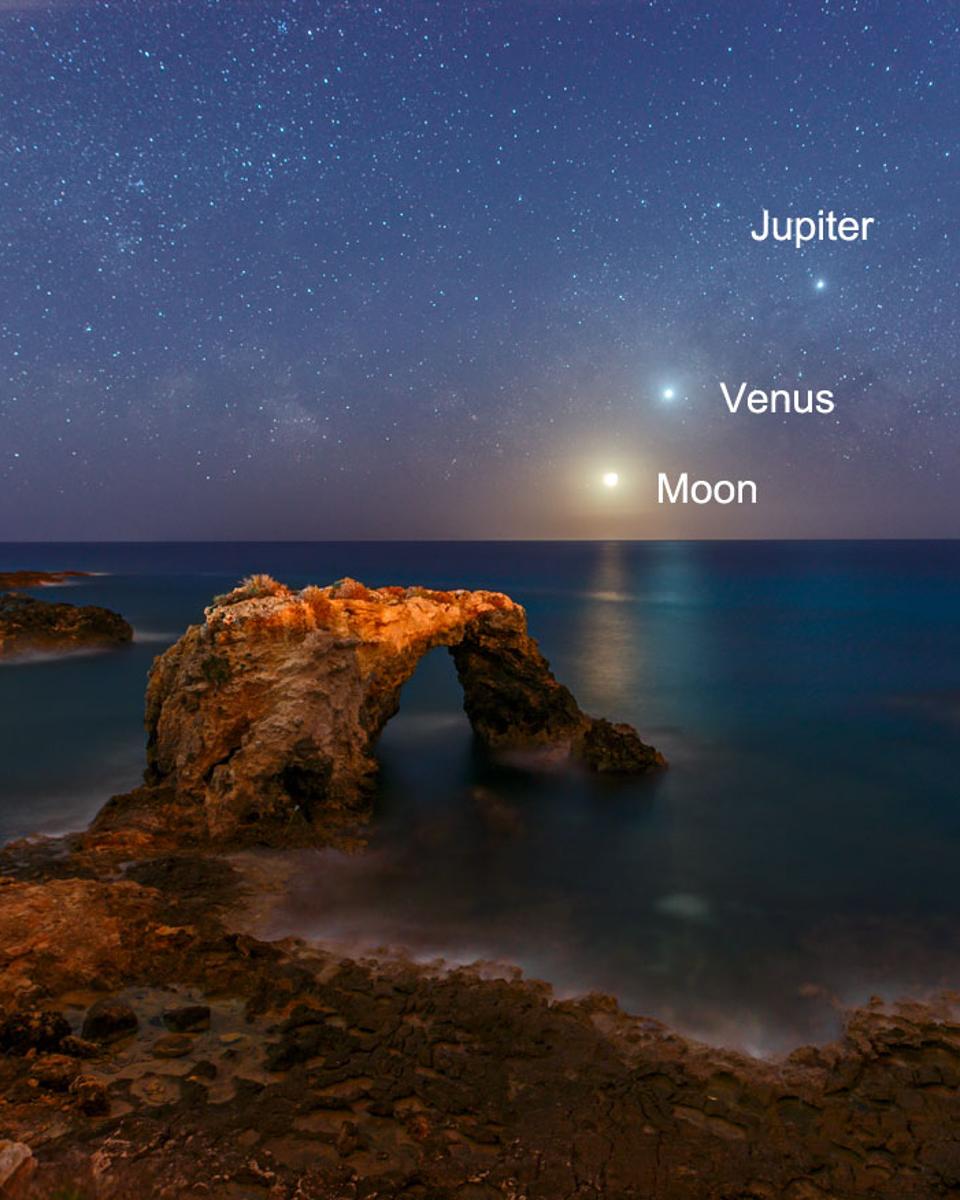 Celestial Alignment over Sicilian Shore