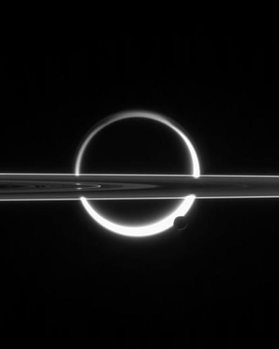 Saturn, Titan, Rings, and Haze
