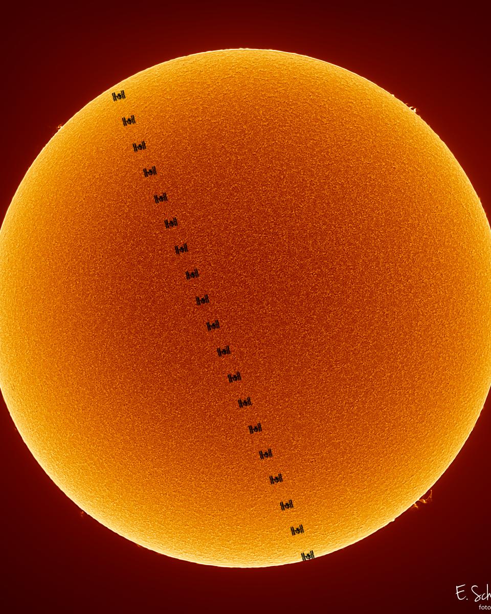 The Space Station Crosses a Spotless Sun