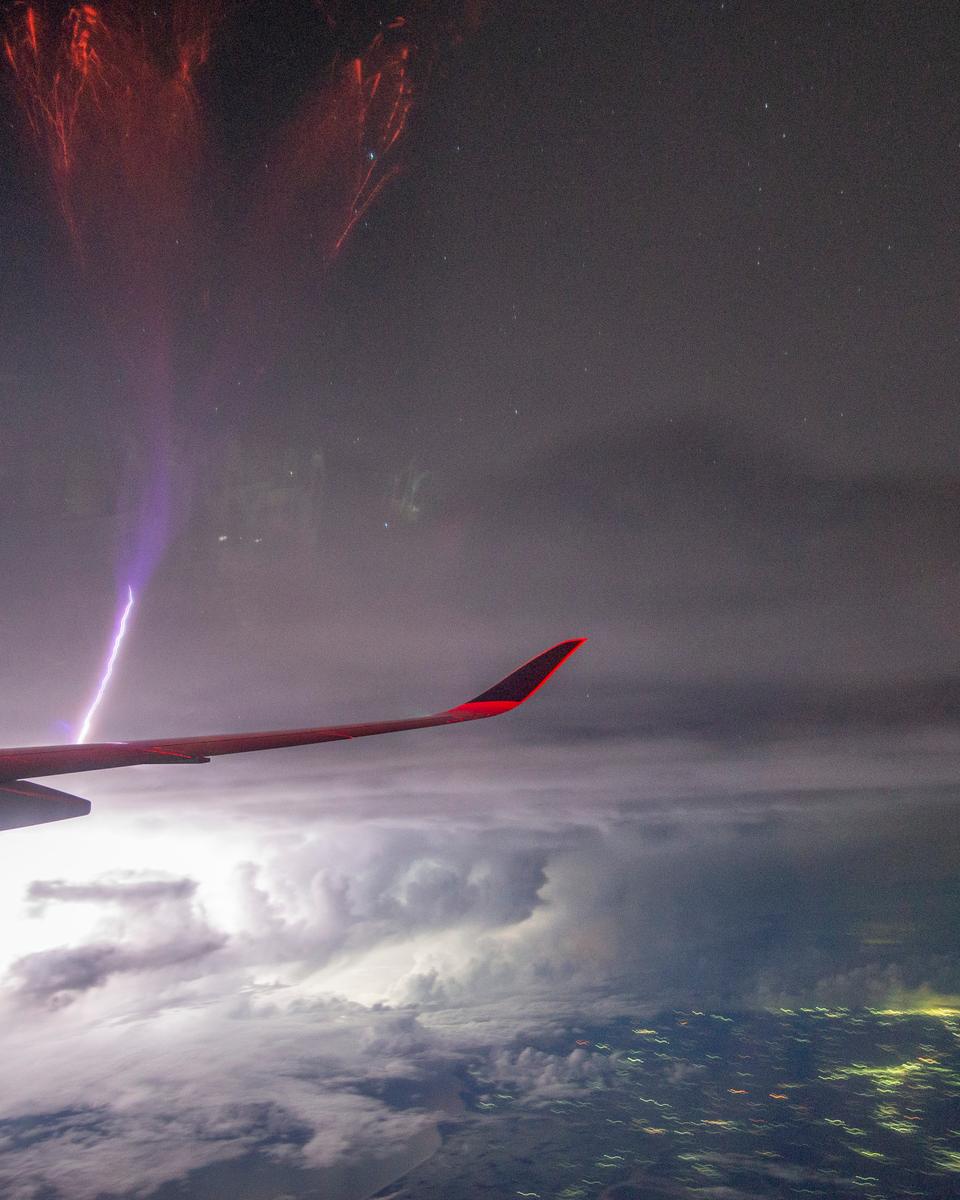 Gigantic Jet Lightning over India
