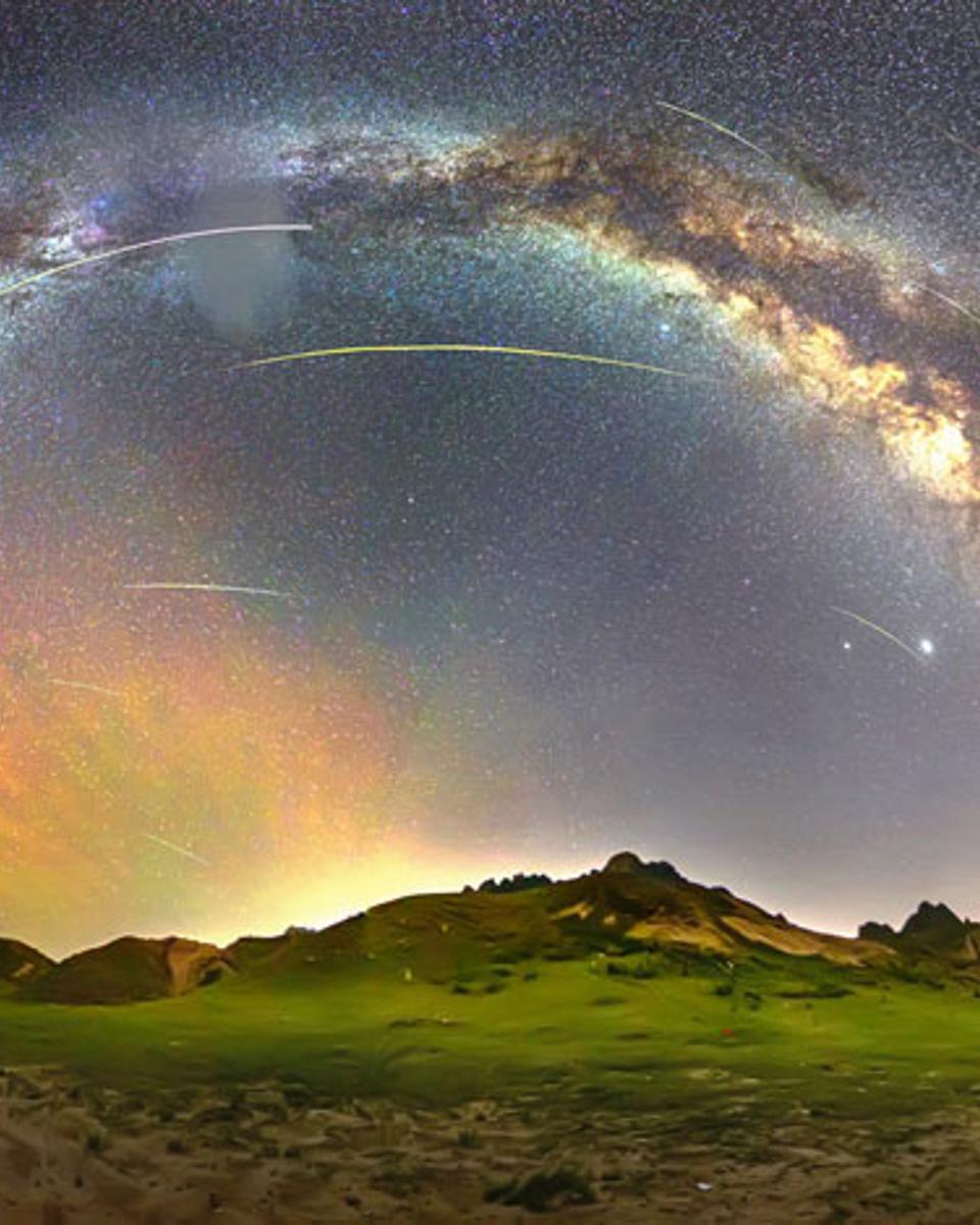 Perseids Around the Milky Way