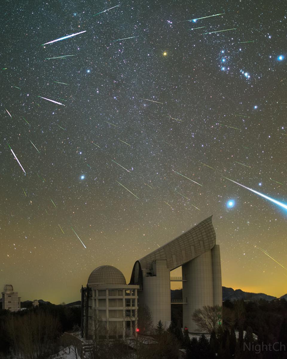 Geminid Meteors over Xinglong Observatory