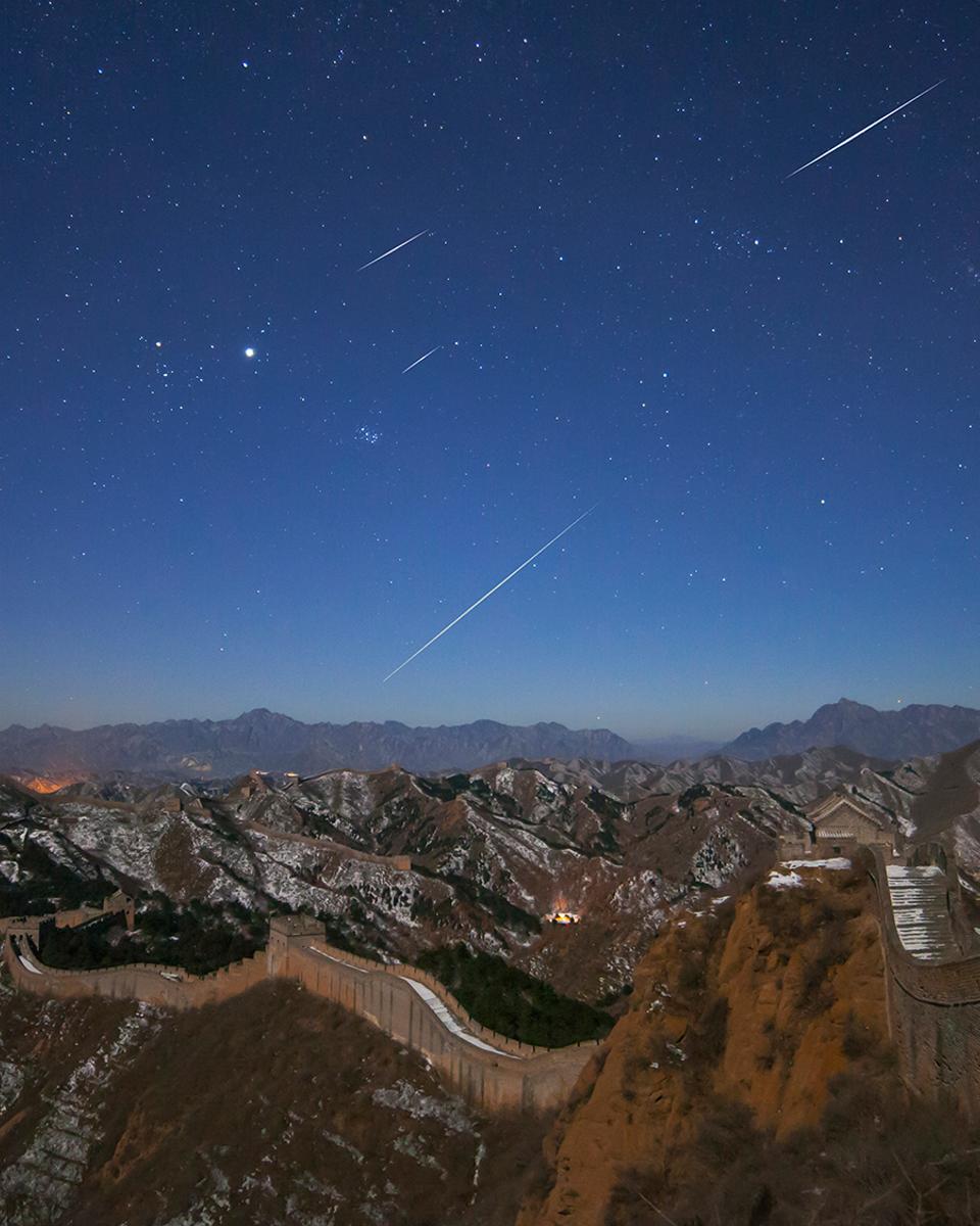 Quadrantids over the Great Wall