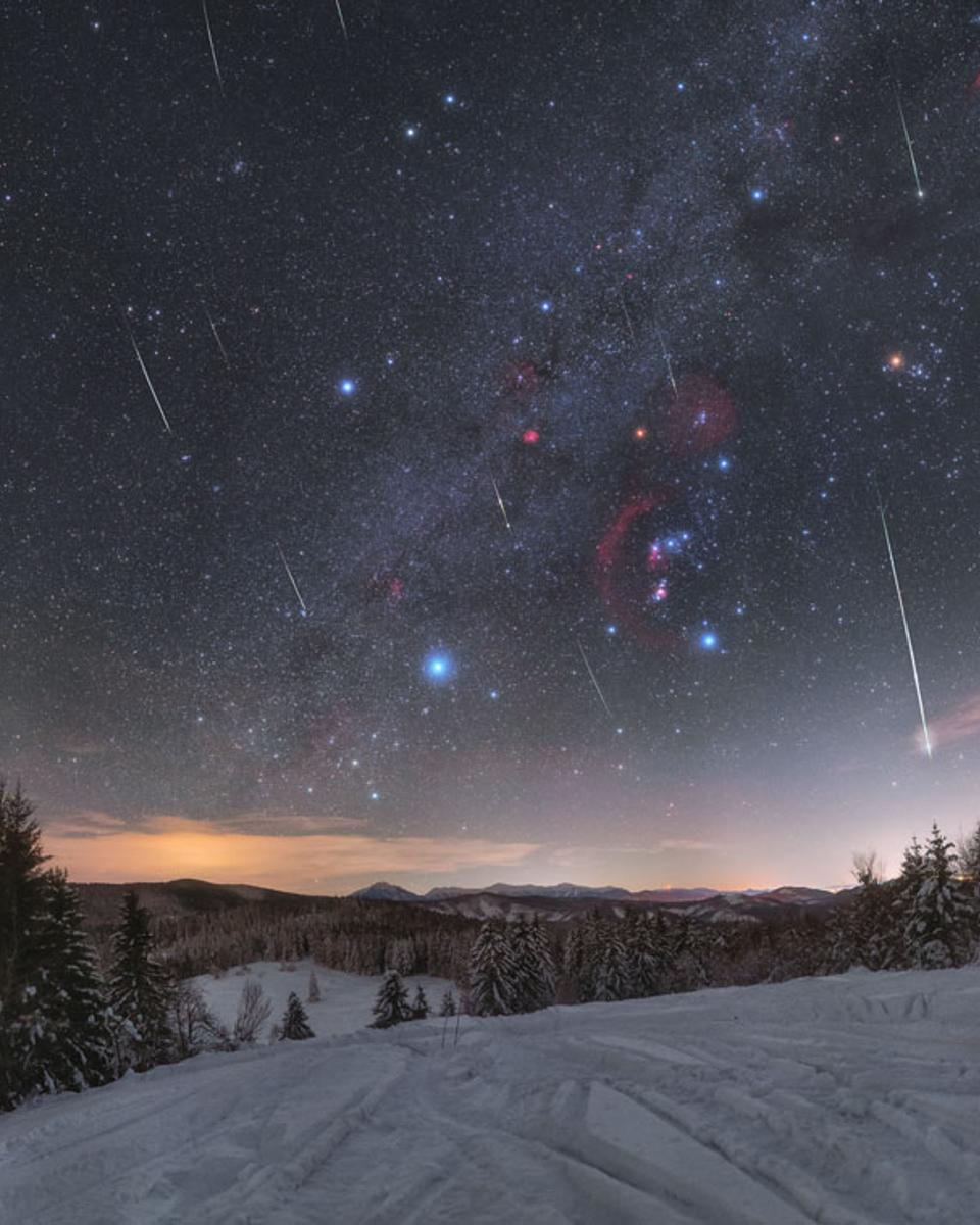 Quadrantid Meteors through Orion