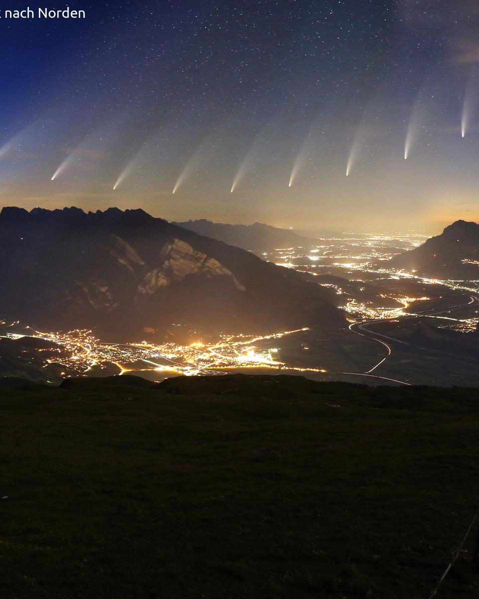 Comet NEOWISE over the Swiss Alps