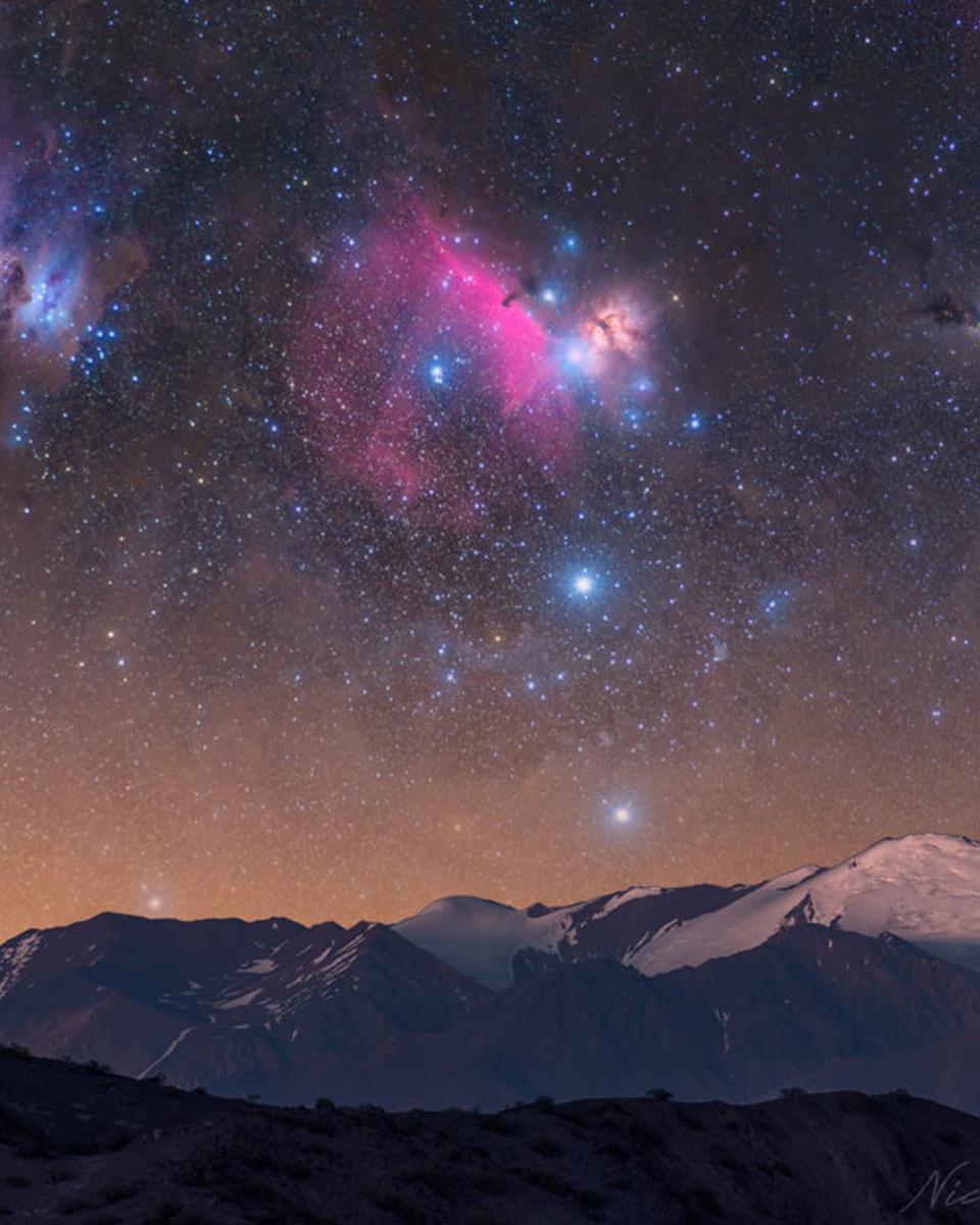 Orion over Argentine Mountains