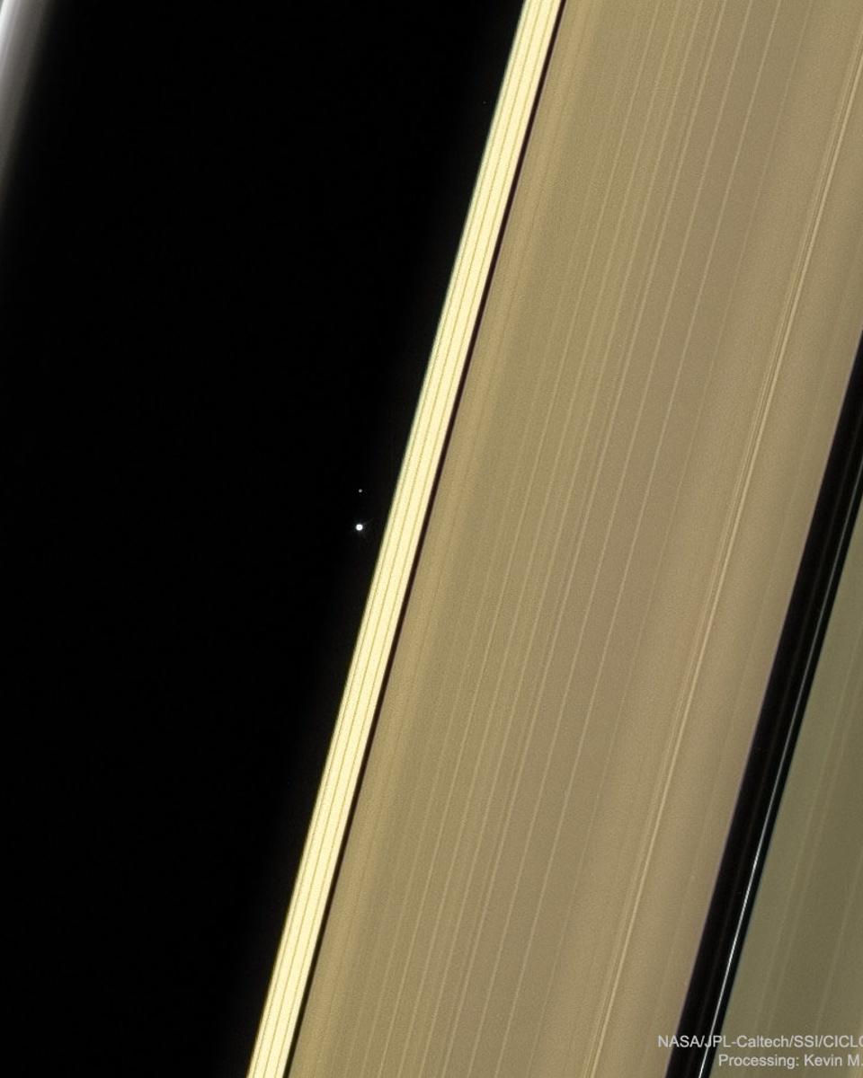 Earth and Moon through Saturn's Rings