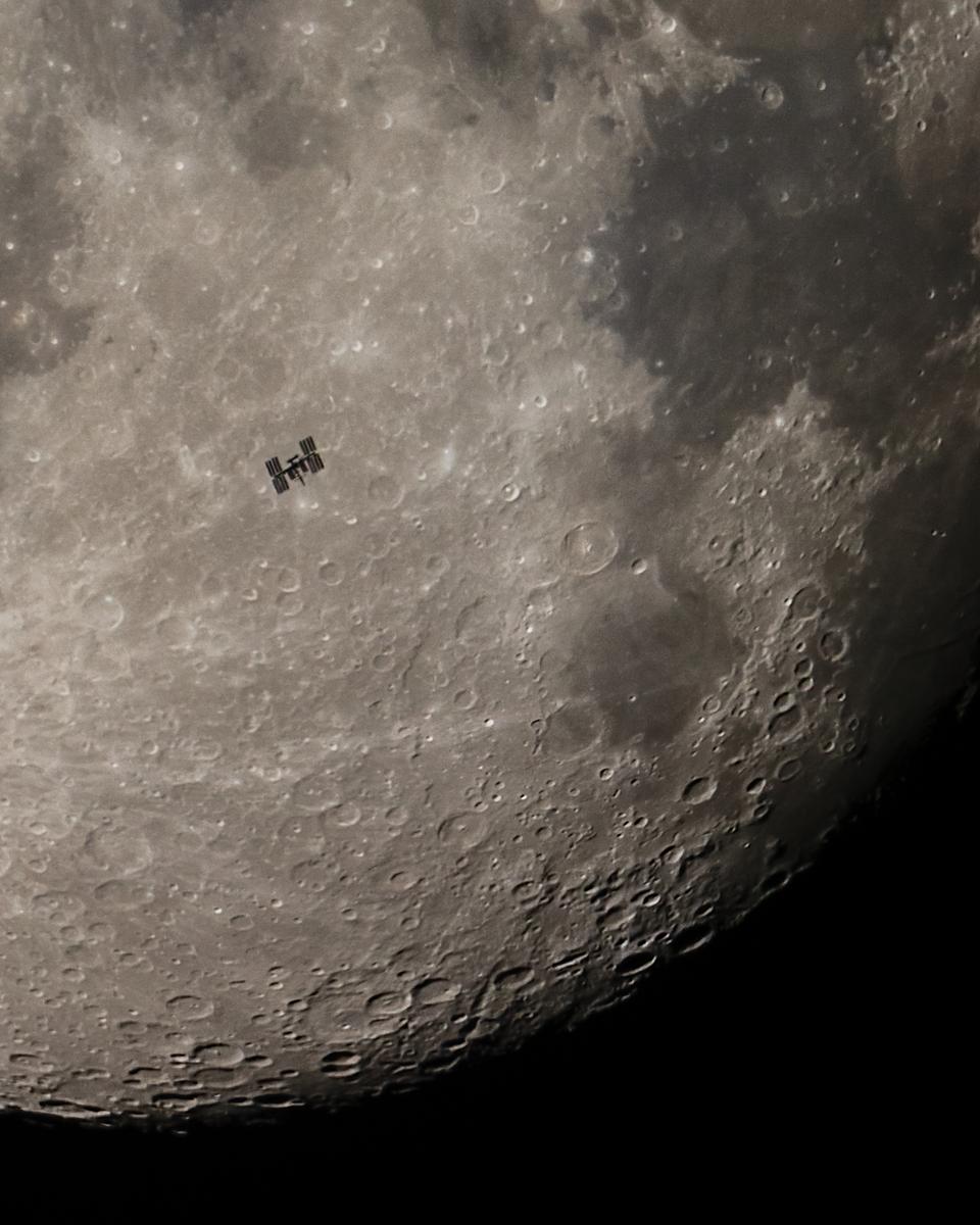 Moon over ISS