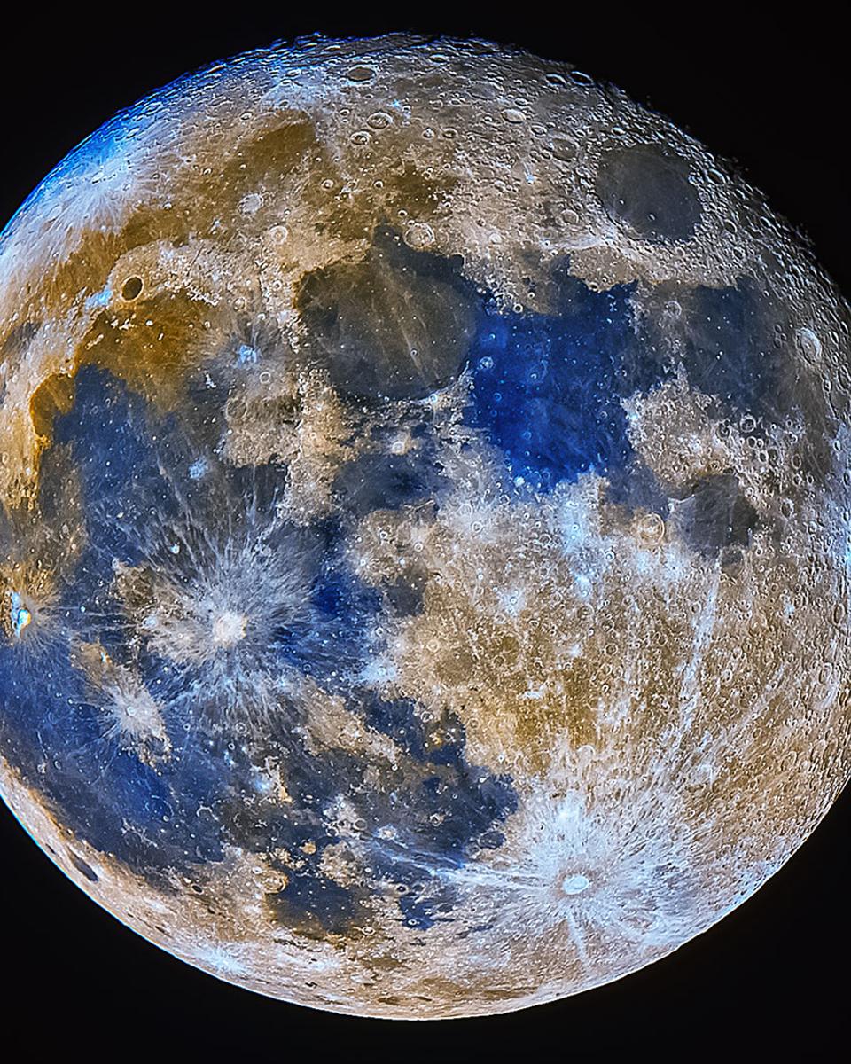 A Blue Moon in Exaggerated Colors