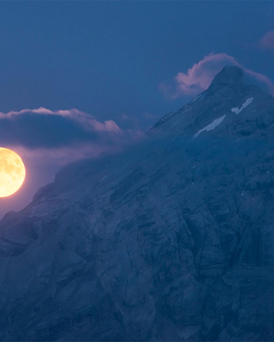 A Blue Hour Full Moon