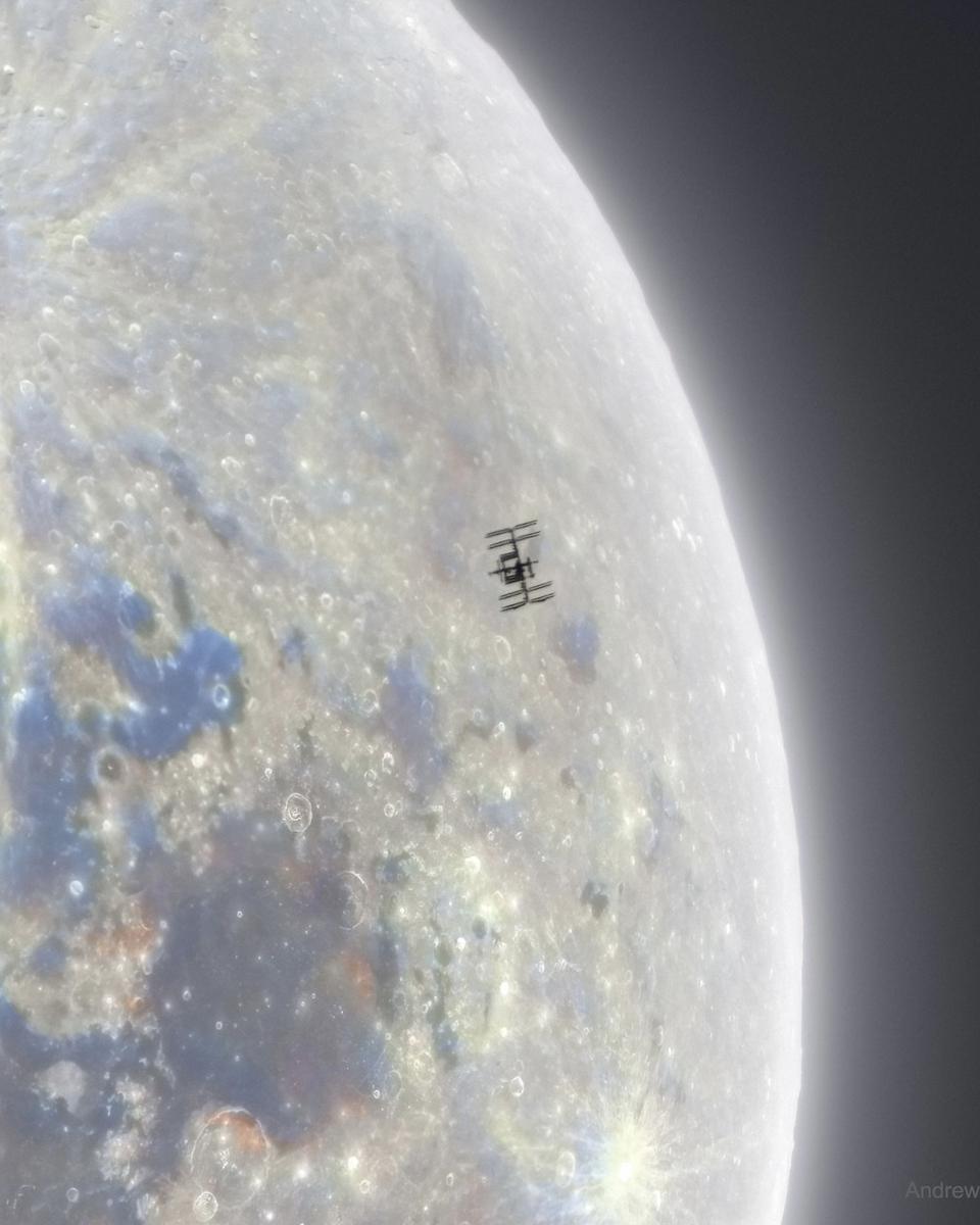 Space Station Silhouette on the Moon
