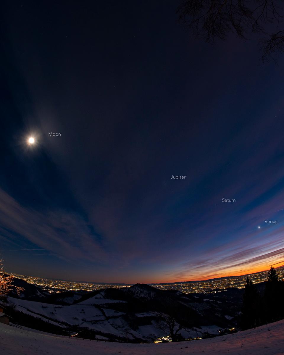 Planetary Alignment over Italy
