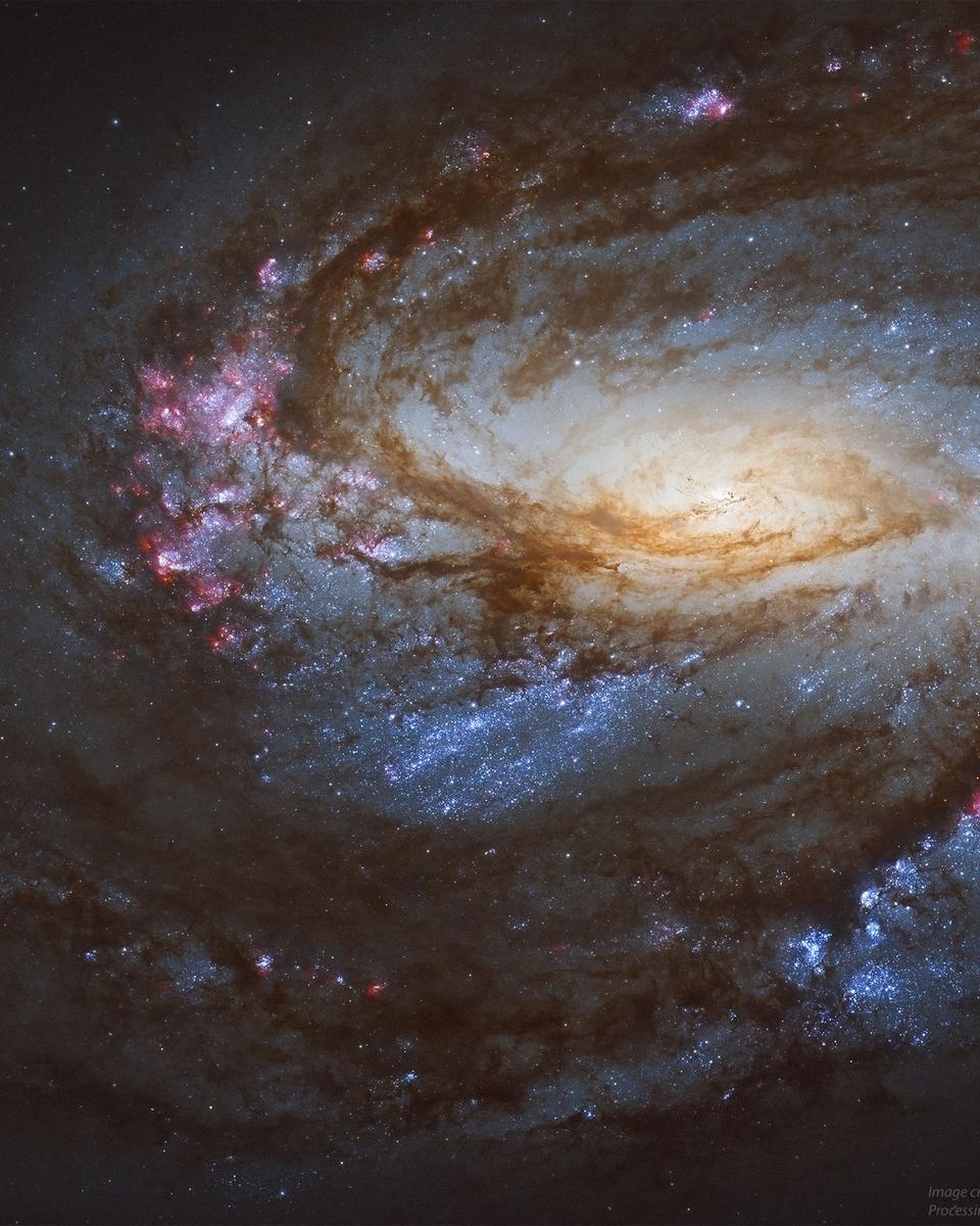 Spiral Galaxy M66 from Hubble