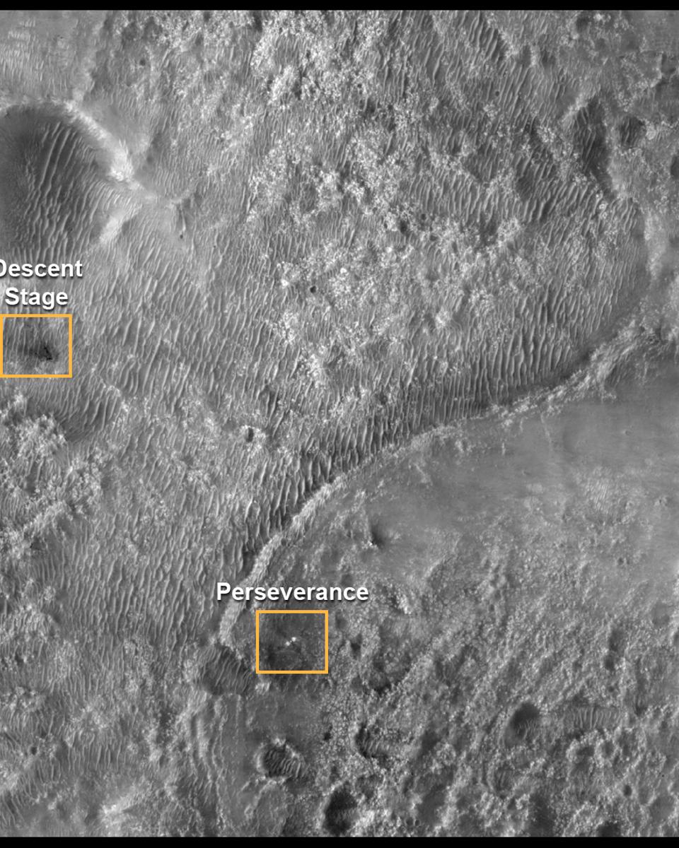 Perseverance Landing Site from Mars Reconnaissance Orbiter