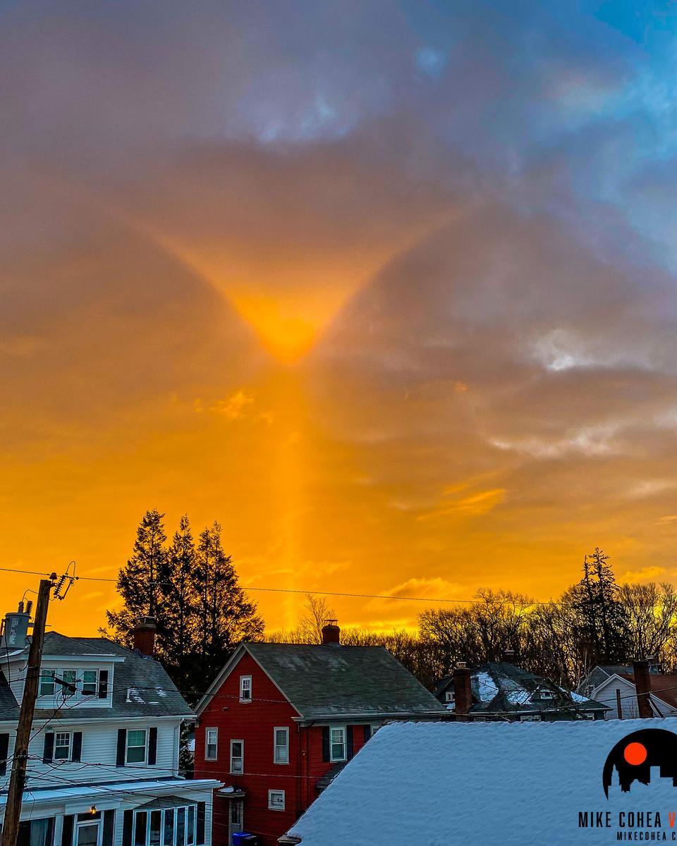Sun Pillar with Upper Tangent Arc
