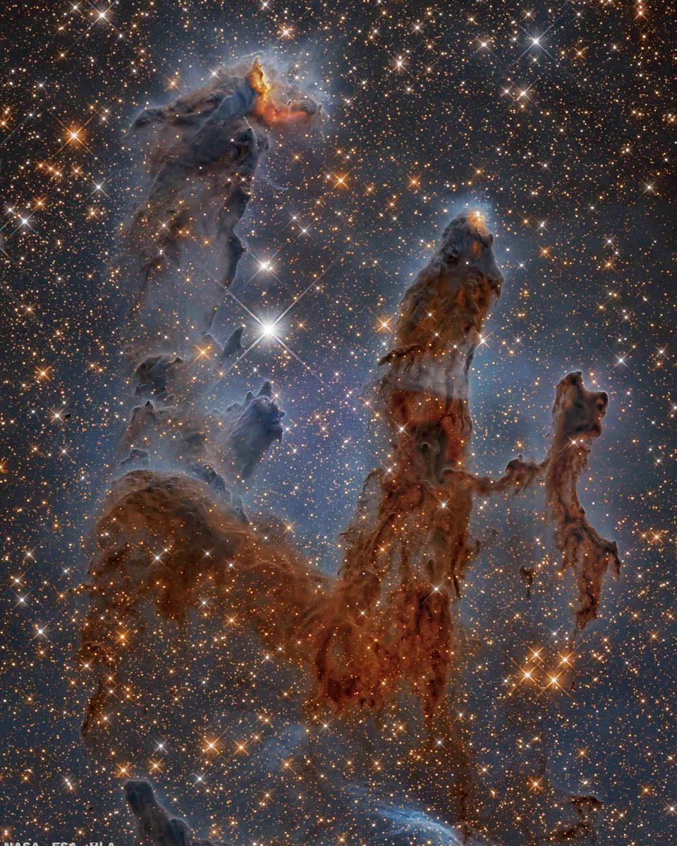 Pillars of the Eagle Nebula in Infrared
