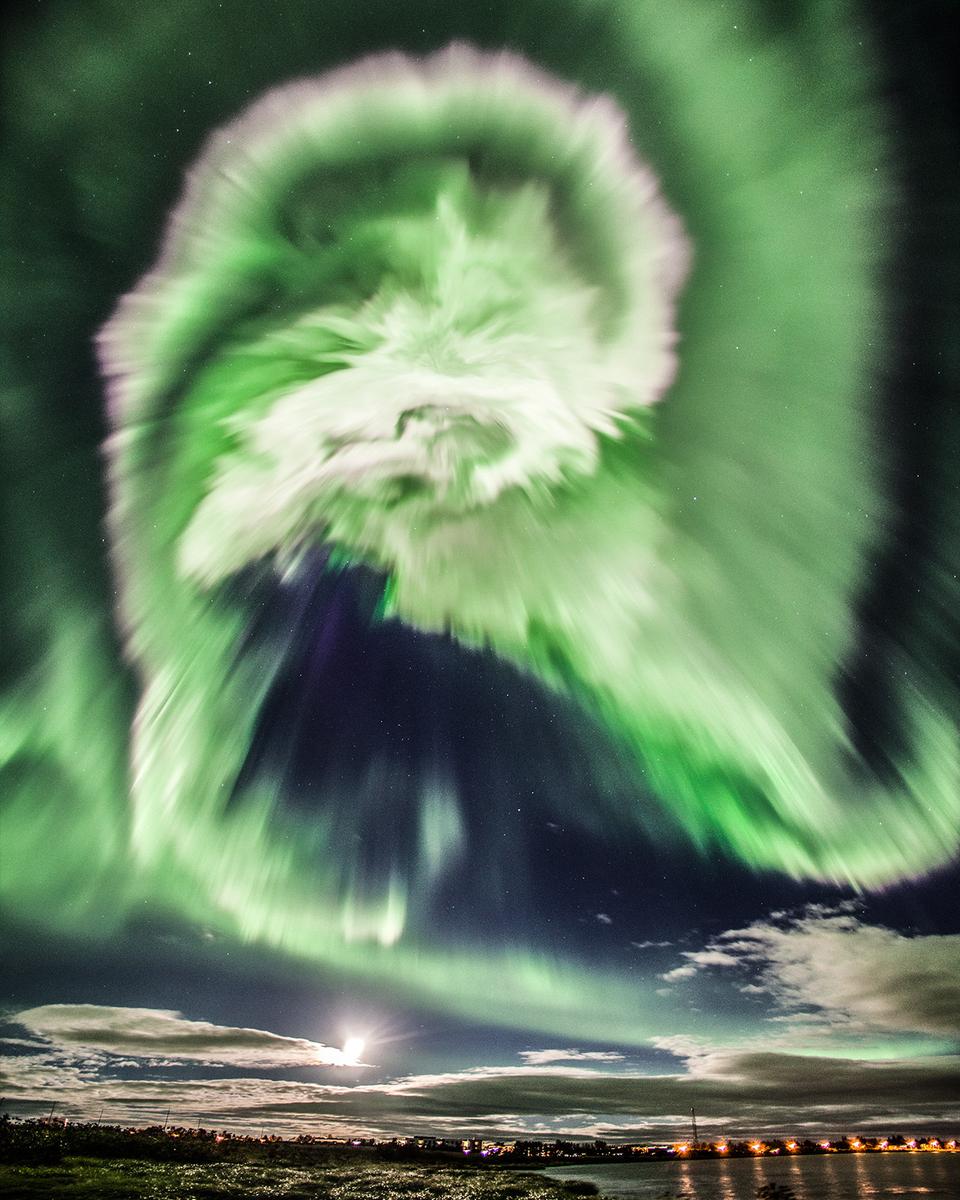 A Spiral Aurora over Iceland
