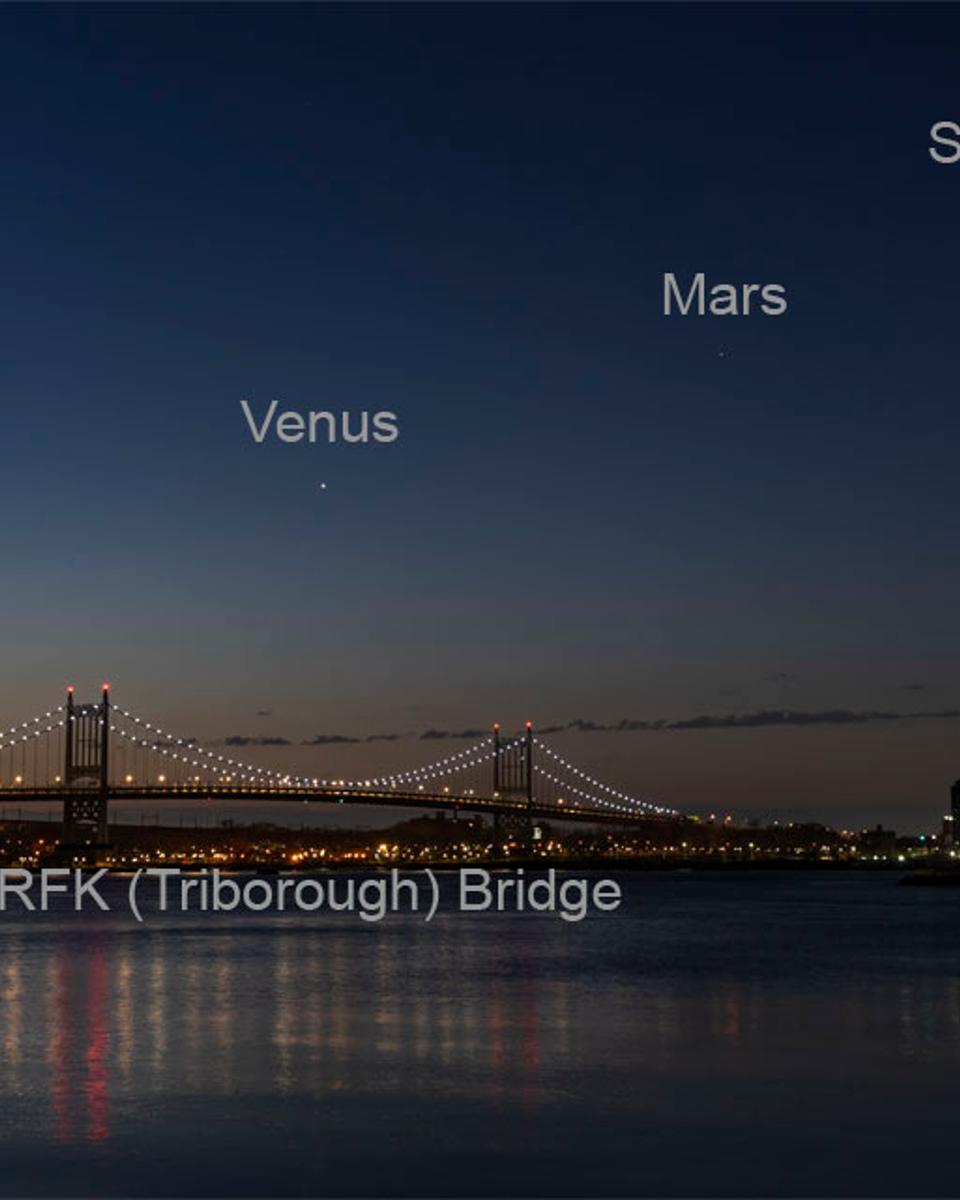 Planet Line over New York Bridge