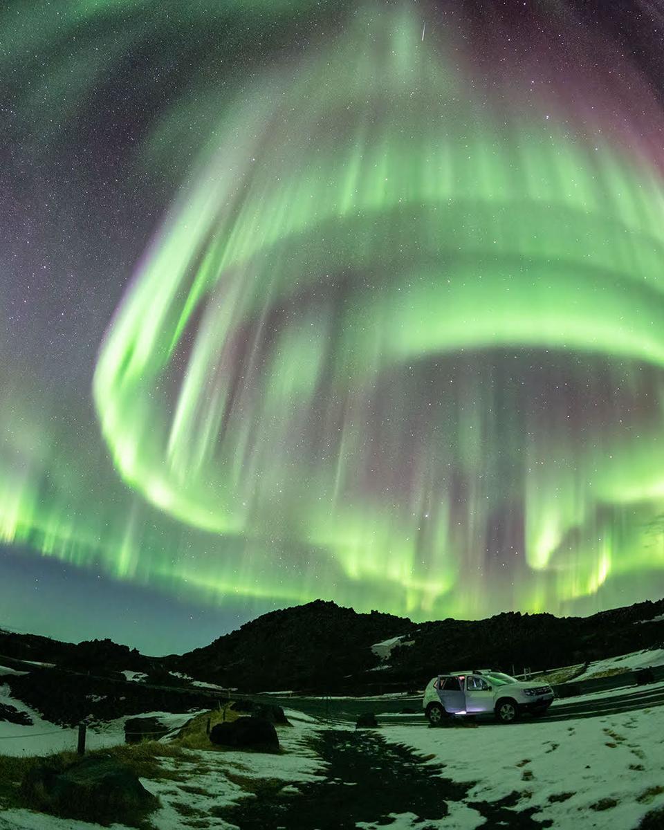 A Vortex Aurora over Iceland