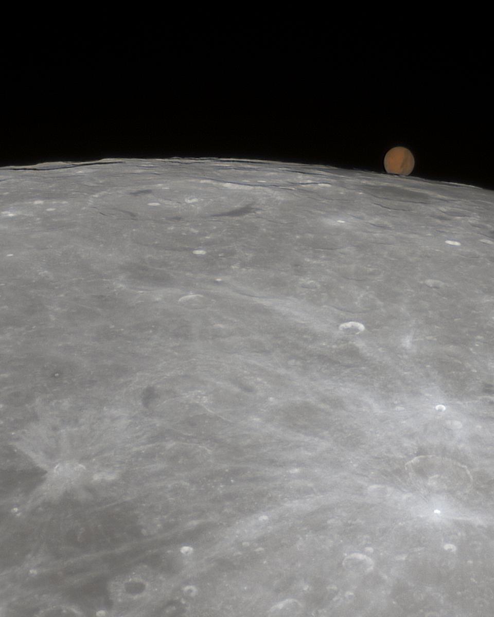 Mars Rises above the Lunar Limb