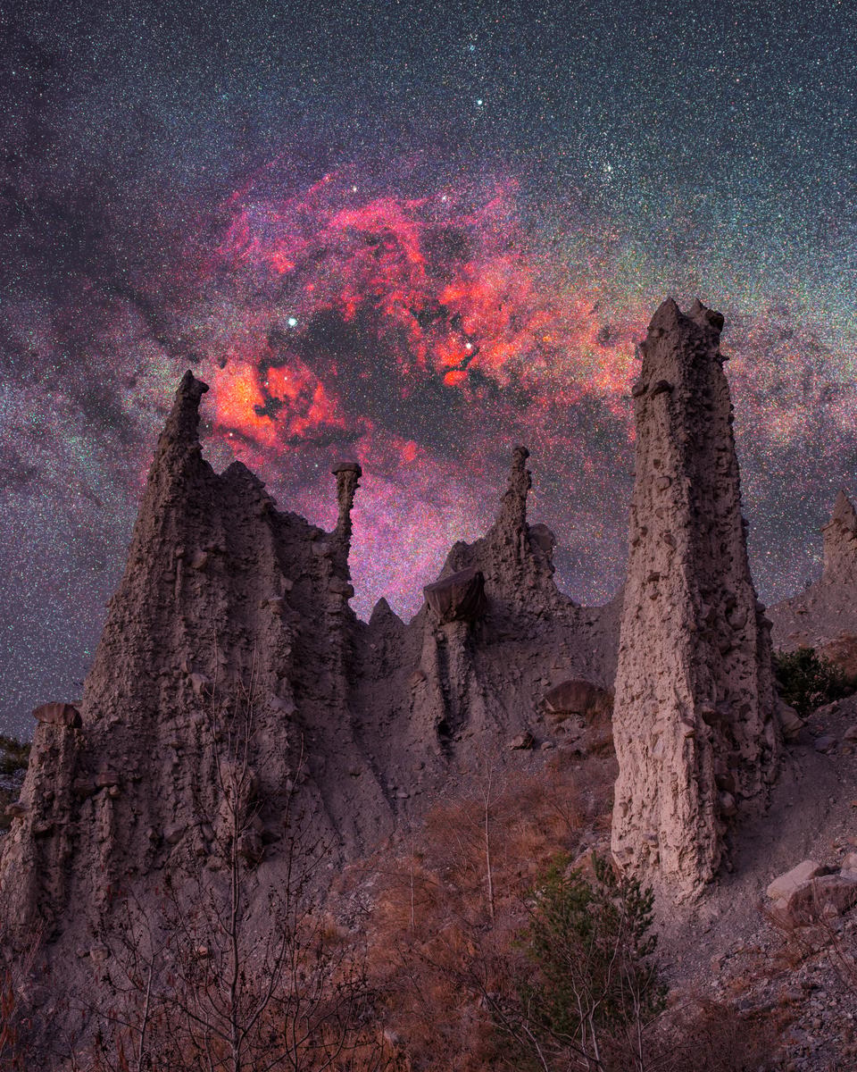 Milky Way over French Alp Hoodoos