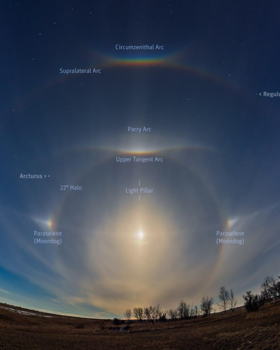 Ice Halos by Moonlight