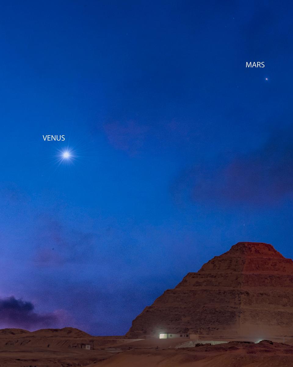 Planets Over Egyptian Pyramid