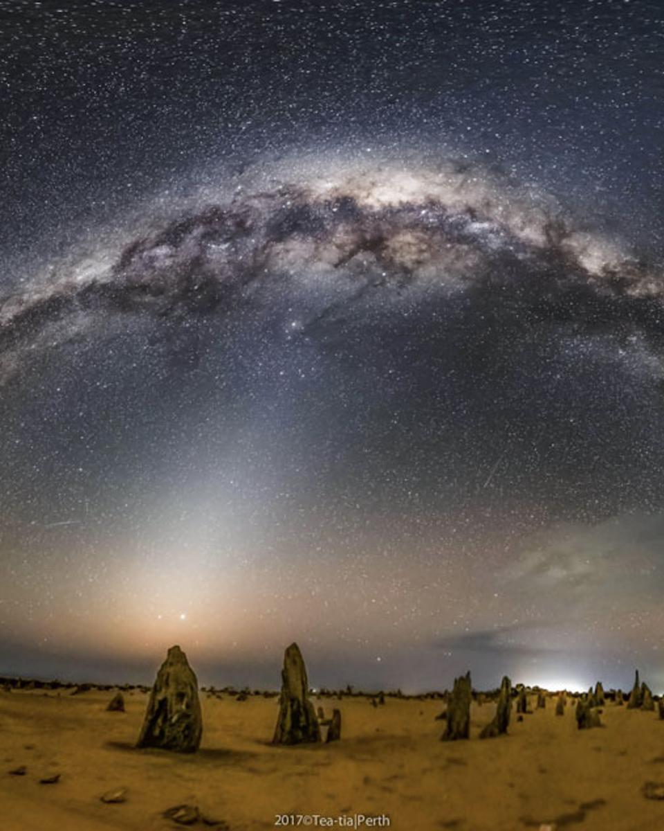 Milky Way and Zodiacal Light over Australian Pinnacles