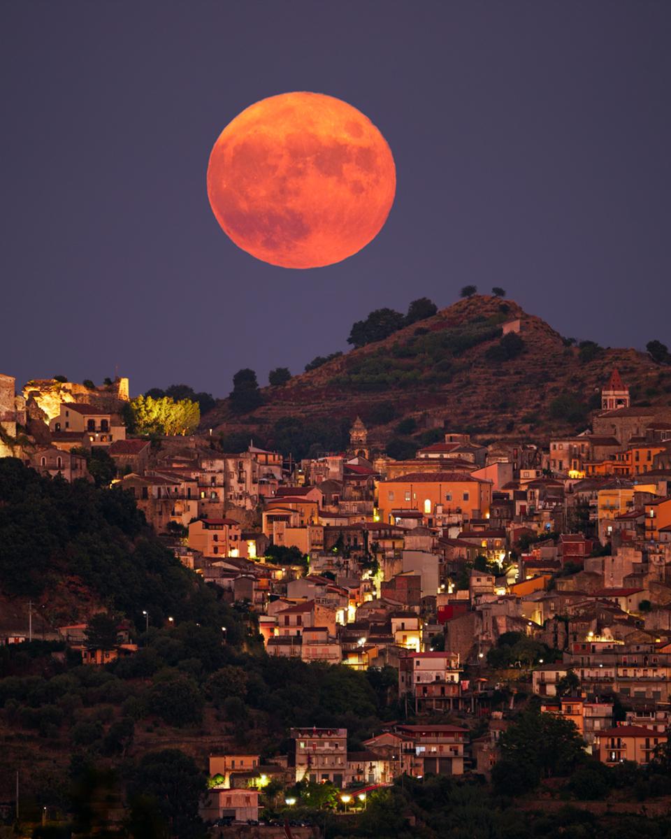 Harvest Moon over Sicily