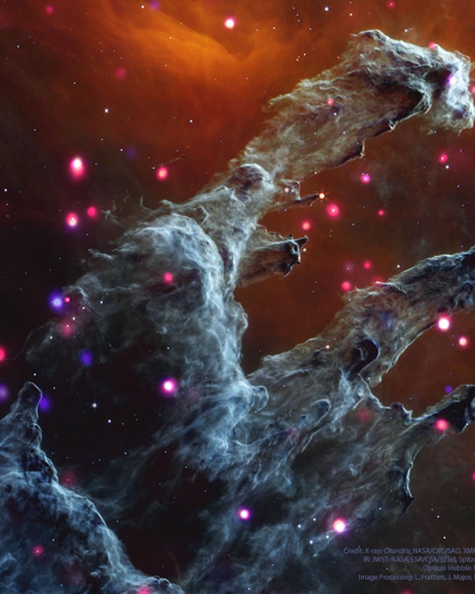 The Eagle Nebula with X-ray Hot Stars