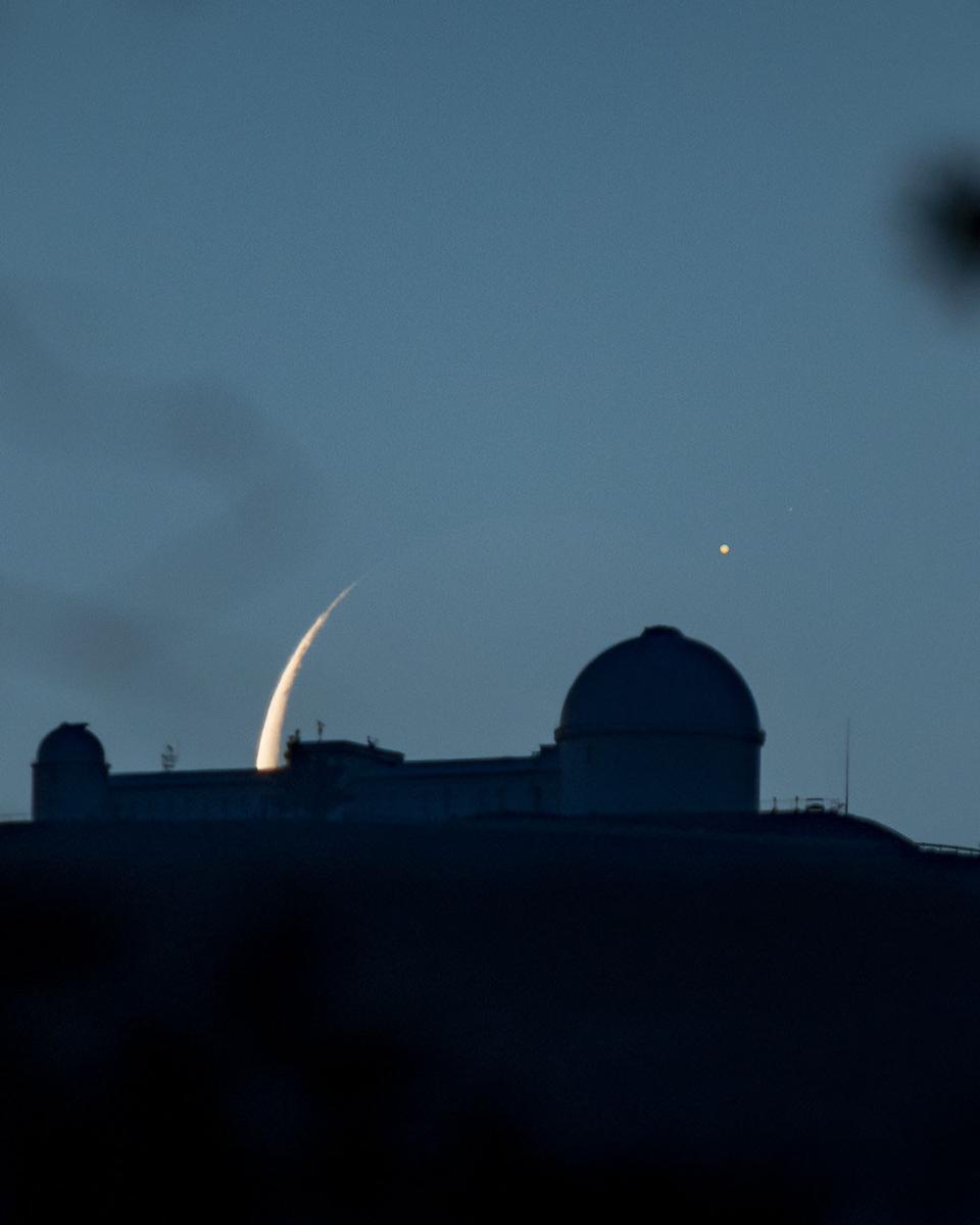 Observatory Aligned with Moon Occulting Jupiter