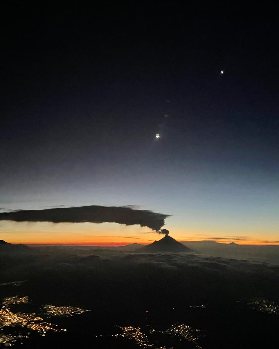 Venus, Moon, and the Smoking Mountain
