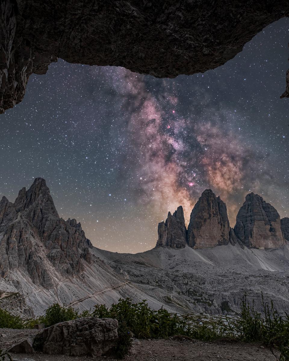 Milky Way Behind Three Merlons