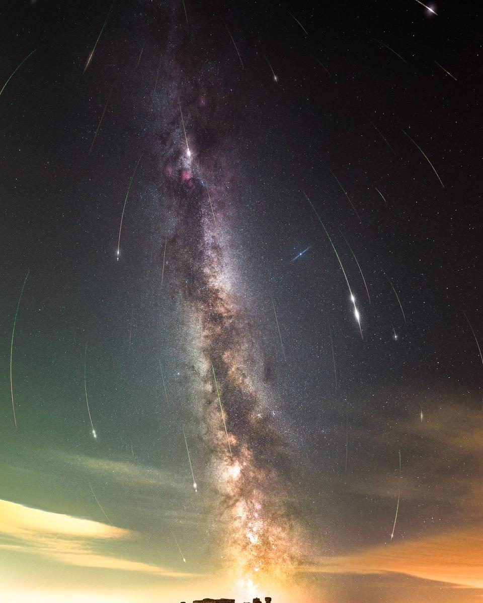 Perseid Meteors over Stonehenge