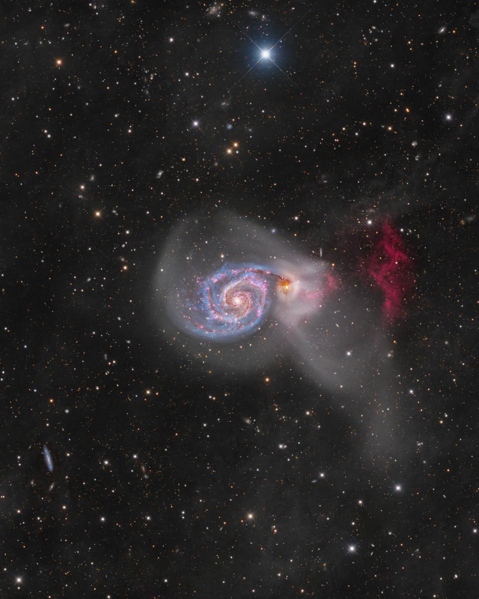M51: Tidal Streams and H-alpha Cliffs