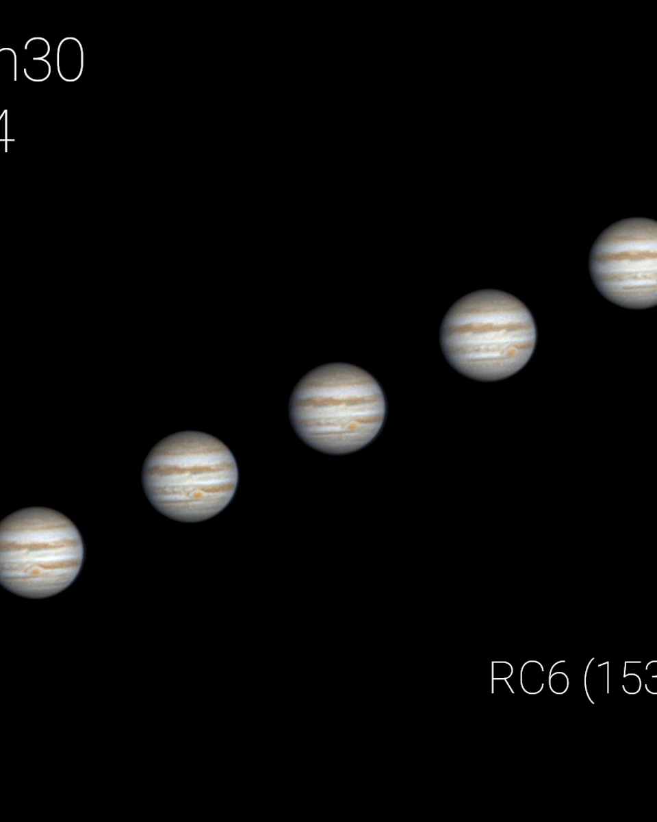 Jupiter over 2 Hours and 30 Minutes