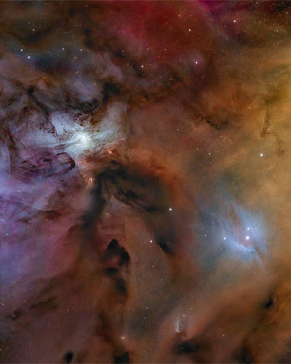 Colorful Stars and Clouds near Rho Ophiuchi