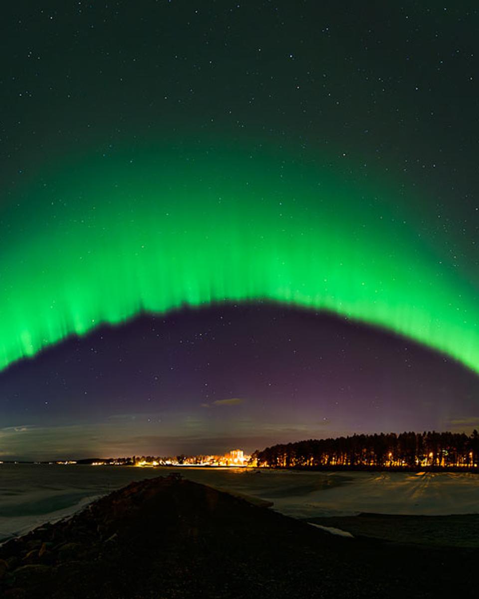 Green Aurora over Sweden