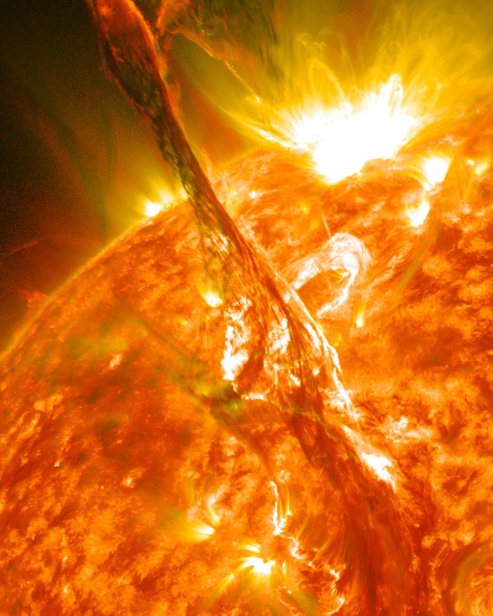 A Solar Filament Erupts