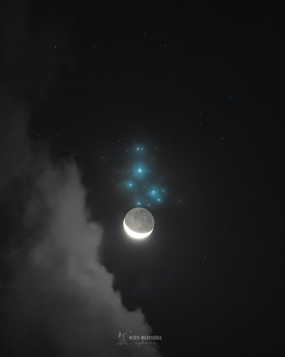 Moon Visits Sister Stars