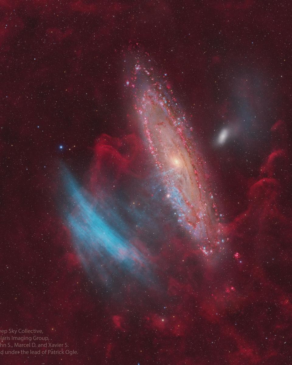 Blue Arcs Toward Andromeda