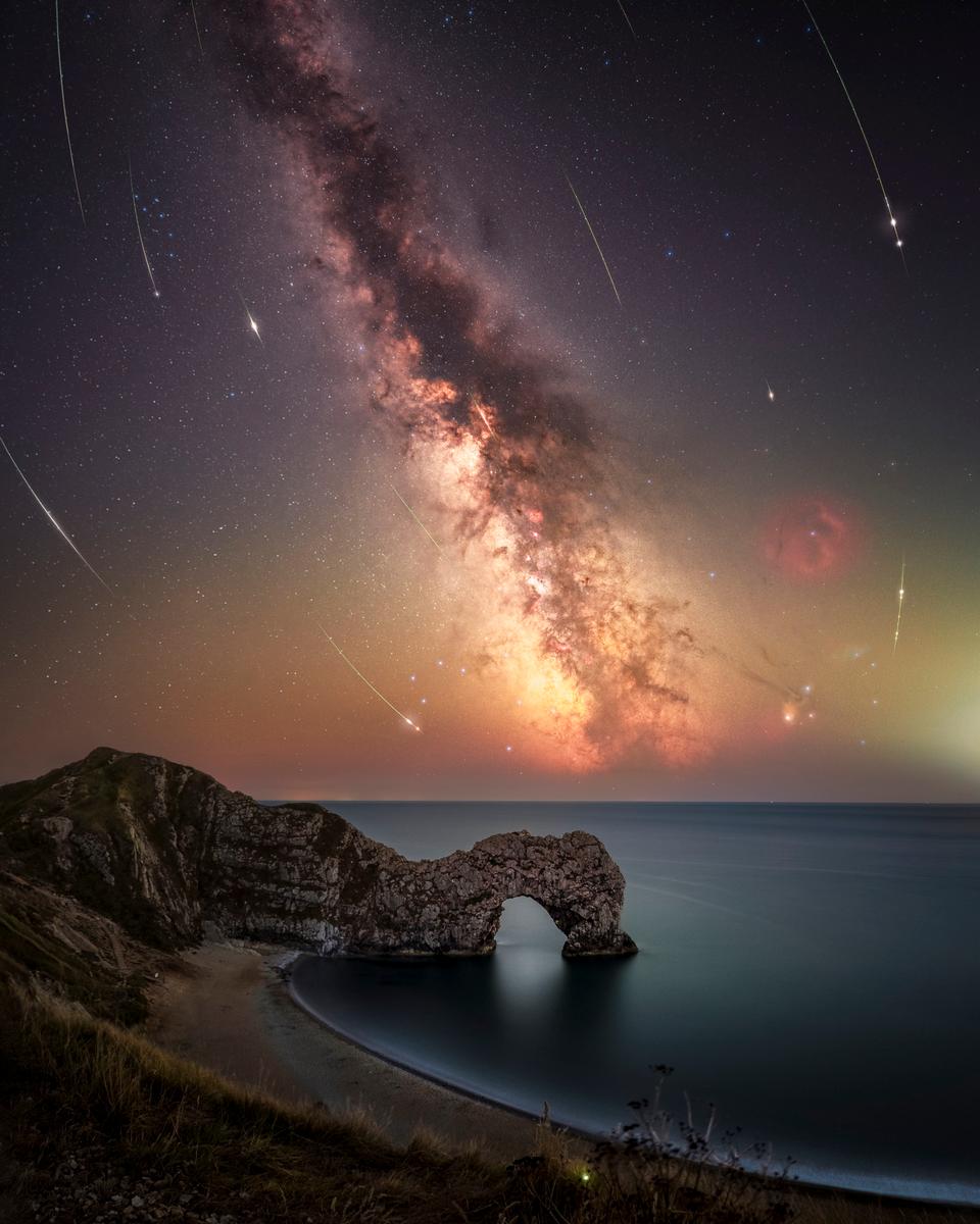 Perseid Meteors from Durdle Door